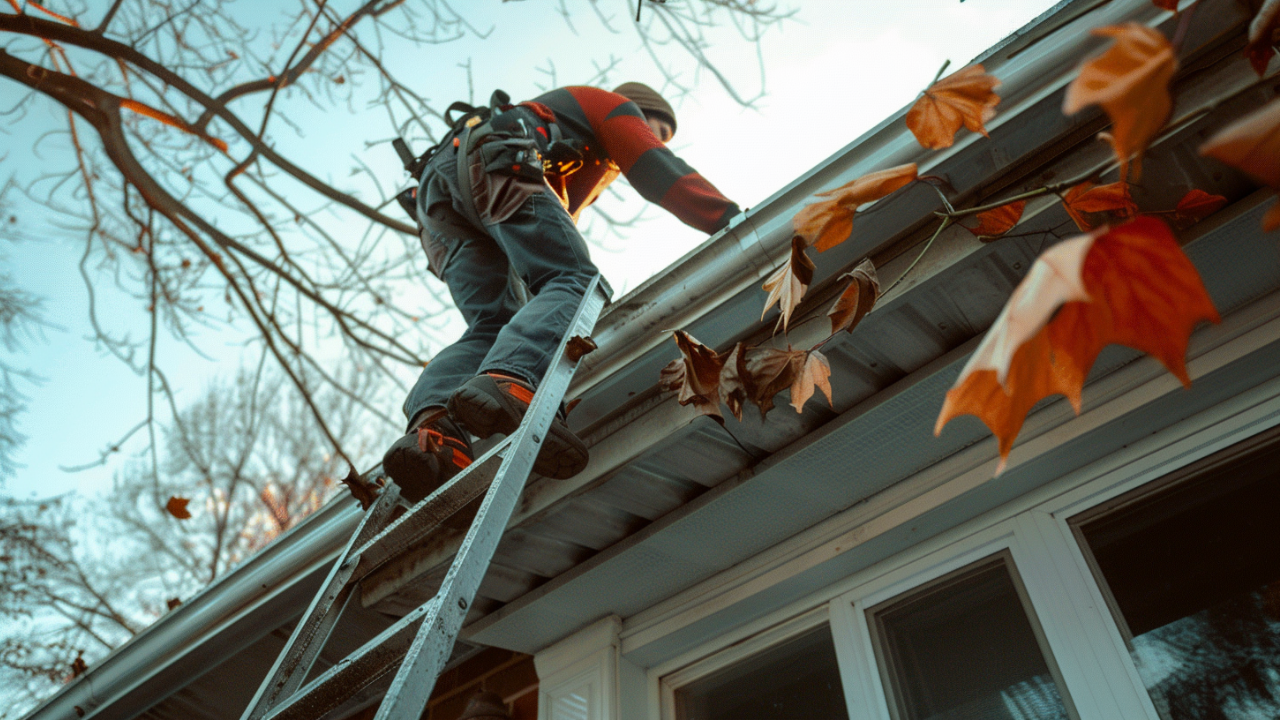 a photo of brand new white gutters installed on a suburbad home in Nashville Tennessee